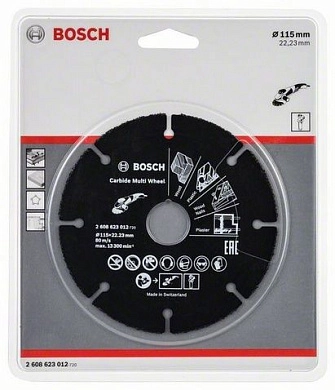 Круг отрезной универсальный 125х1.0х22.23 мм мм Carbide Multi Wheel (2 608 623 013) BOSCH