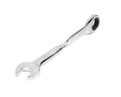 Ключ комбинированный с трещ., удлиненный, 21х21мм, с изог/рук., хром.покр. (121246) HORTZ