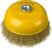 Щетка чашечная (гофр) 150ммхМ14, стальн. латун. пров. 0,3мм "PROFESSIONAL" (35125-150) STAYER