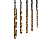 Набор сверл по металлу 4.0-10.0 мм, HSS-TiN, 5шт., хвост. HEX 1/4" (YT-44700) YATO