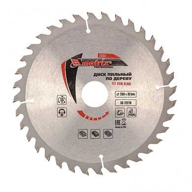 Диск пильный 200х30/32х36T по дереву (73262) MATRIX