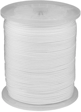 Шнур ЗУБР полиамидный, плетеный, повышенной нагрузки, без сердечника, белый, d 5, катушка 700м