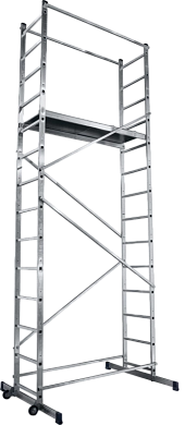 Вышка тура алюминевая с большой платформой Техно 5 (393/510см, 24кг) АЛЮМЕТ