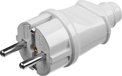 Вилка MAXElectro электрическая, 16А/220В, с заземлением, белая, (55160-W) STAYER