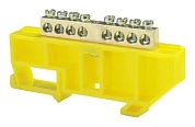 Шина N нулевая на DIN-изоляторе 8 отверстий желтая 68109 ETP