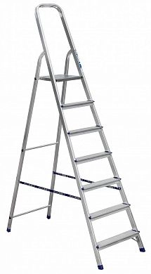 Лестница-стремянка алюм. одностор. бытовая АМ (7 ступ. 145/221см, 5.3кг) АЛЮМЕТ