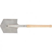 Лопата штыковая саперная, нержавеющая сталь, 153х180х585мм, деревянный черенок (61439) СИБРТЕХ