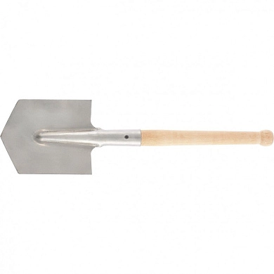 Лопата штыковая саперная, нержавеющая сталь, 153х180х585мм, деревянный черенок (61439) СИБРТЕХ