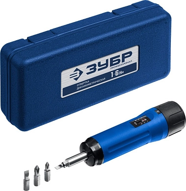 Отвертка динамометрическая со шкалой, регулируемая, 1-6 Нм, в кейсе (64015) ЗУБР