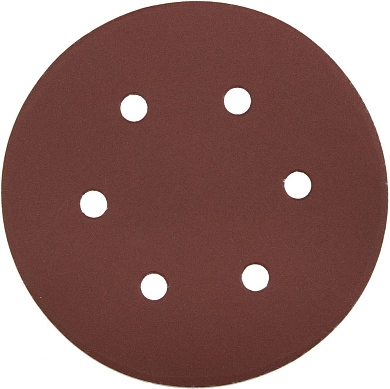 Круг шлифовальный д=150 мм, 6 отв., зерно 320, велкро осн., 5 шт. "Мастер" (35566-150-320) ЗУБР