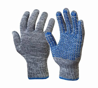 Перчатки х/б 7,5 класс, 6 нитей, с ПВХ протектор (вес 91 гр., р-р 24, двойн. вяз. от мин. рисков)