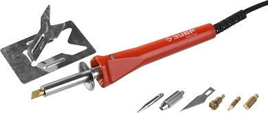 Прибор для выжигания, 30Вт, с набором насадок 5шт. "МАСТЕР" (55426) ЗУБР