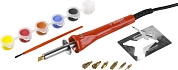 Прибор для выжигания, 30Вт, с набором насадок 7шт. и красками "МАСТЕР" (55425) ЗУБР