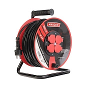 Удлинитель на катушке 30м (ПВС 3х2.5мм2, 3.6кВт/16А, IP44, 4 р. с/з, 220В, пласт.кат) MAXCUT