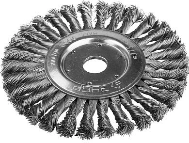 Щетка дисковая для УШМ, сплет в пучки стальн зак провол 0,5мм, 175мм/22мм (35190-175_z01) STAYER