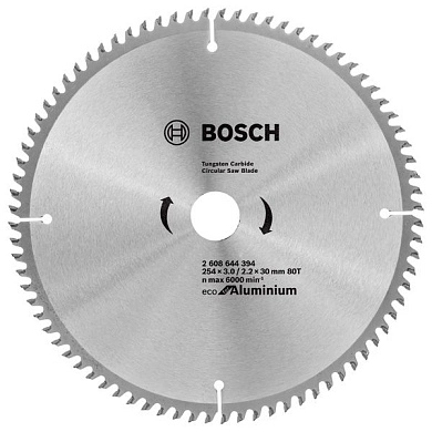 Диск пильный 254х30х3.0/2.2х80 Eco AL (2 608 644 394) BOSCH