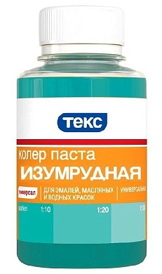 Паста колеровочная универсальная, ТЕКС, №5 изумрудная 0.1 л