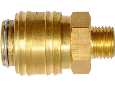 Соединение быстросъемное с клапаном наружная резьба 1/4" (латунь)(YT-24094) YATO