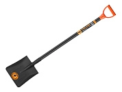 Лопата совковая с ребрами жесткости, деревянный черенок, 29*25*120см (1467-Ч) FINLAND