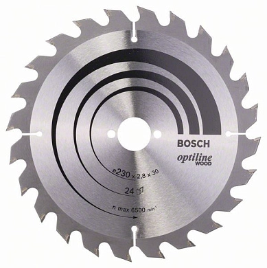 Диск пильный 230х30х2.8х24 Optiline Wood (2 608 640 627) BOSCH