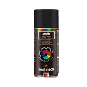 Краска аэрозольная акриловая черная матовая 400 мл. (4004) SENFINECO