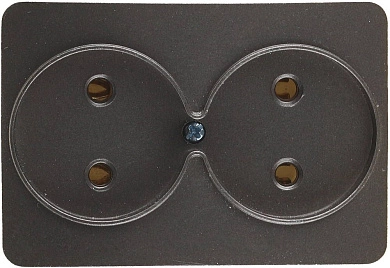 Розетка СВЕТОЗАР "ГАММА" без заземления, двойная, без вставки и рамки, цвет темно-серый металлик, 16