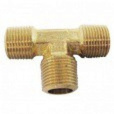 Штуцер пневматический T-образный с наружными резьбами 3/8" (латунь) (HD-1433) H-D
