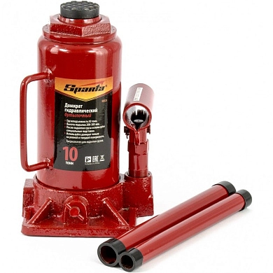Домкрат гидравлический бутылочный, 10т, h подъема 200-385мм (50325) SPARTA