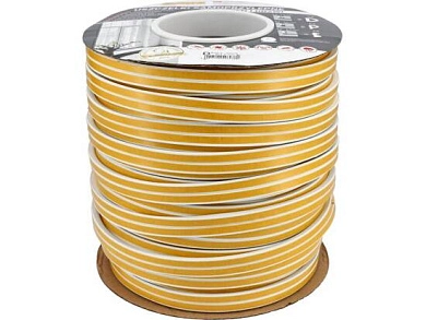 Уплотнитель для окон и дверей тип D 9х7.4мм/100м (белый)(76757) VOREL