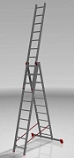 Лестница алюм. 3-х секц. 260/405/580см   3х10ступ., 17,6кг Новая высота NV 323 (3230310), проф.,