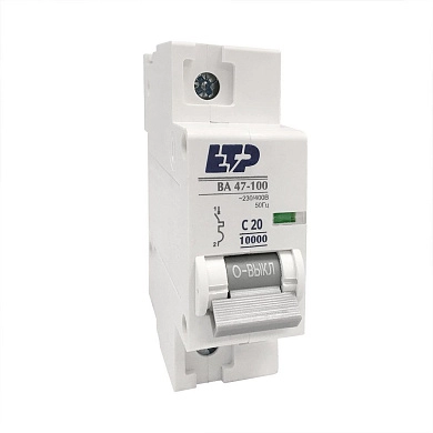 Автоматический выключатель ВА 47-100, 1P 20А (C) 10кА ETP