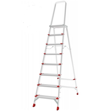 Лестница-стремянка алюм. с рифл.ступ. и склад. площ. NV5130 (5 ступ. 110/182см 7кг) Новая высота
