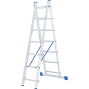 Лестница алюмин., 2х7 ступ, двухсекц., 3080мм, слож.1950х395х95мм, (97907) СИБРТЕХ