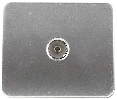 Розетка СВЕТОЗАР "ГАММА" телевизионная, без вставки и рамки, цвет светло-серый металлик