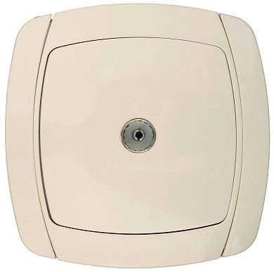 Розетка "CITY LIGHT" телевизионная одинарная в сборе, цвет бежевый (SV-54215-B) СВЕТОЗАР