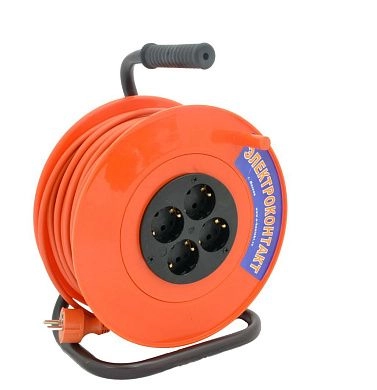 Удлинитель на катушке 40м (ПВС 3x1.5мм2, 3,5кВт, 3 р., IP44, 220В, пласт. кат) (11194)