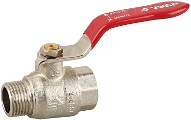 Кран шаровой 3/4" полнопроходной "мама-папа", ручка, никелированная латунь (51351-N-3/4) ЗУБР