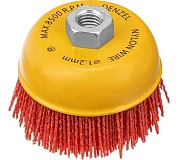 Щетка чашечная 100мм со стержнем (нейлон)(74469) Denzel