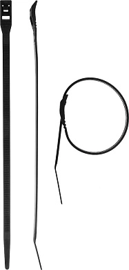 Хомут стяжка нейлон Ø 7.6x370 мм черный плоский замок 10шт. (30935-76-370) ЗУБР