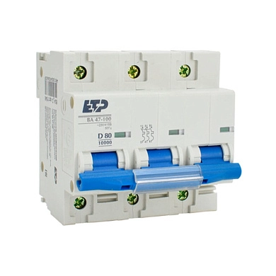 Автоматический выключатель ВА 47-100, 3P 80А (D) 10кА ETP