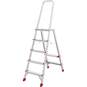 Лестница-стремянка алюм. профес. с площадкой NV3130 (5 ступ. 109/182см, 6.7кг) Новая высота