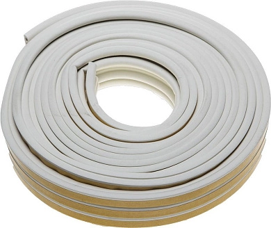 Уплотнитель резиновый самоклеящийся, профиль "P", белый, 16м (40922-016) ЗУБР