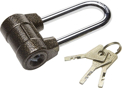 Замок навесной ЗУБР "МАСТЕР" облегченный, дисковый механизм секрета, ключ 7 PIN, удлиненная дужка d-