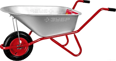 Тачка садово-строительная, одноколесная, пневматическое колесо,90 л, 160кг,Т-11 (39962) ЗУБР