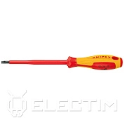 Отвертка " - ", SL3.0x0.5 диэл., длина стержня 100мм, 202мм (982030) KNIPEX