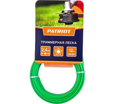 Леска (косильная струна) Starline звезда Ø 2,4 мм / 12м (карт. подвес) PATRIOT