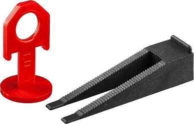 Система для выравнивания плитки СВП (1.0 мм зажим + клин)(250+250шт), в коробке (33851-H250) ЗУБР