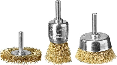 Набор щеток для дрели, витая стальная латунированная проволока 0,3мм (3530-H3_z02) ЗУБР