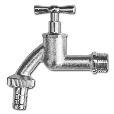 Кран вентил. с вход.наружн.резьб.1/2" и выход. 3/4" со штуц.под шланг 1/2",латунь (GKK021213) BRADAS