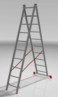 Лестница алюминиевая 2-х секц. NV1220 (10 ступ. 266/449см, 8.0кг) Новая Высота